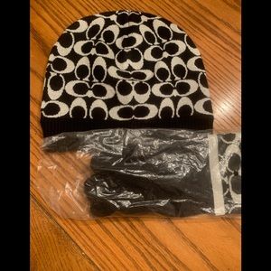 NWT coach beanie and gloves